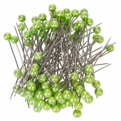 Alfinetes com cabeça de pérola Ø6mm 65mm verde maçã comprar | Floristik24.pt
