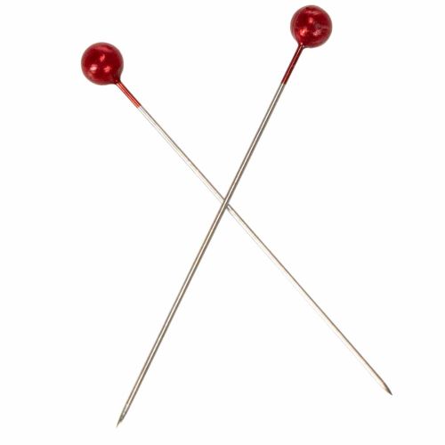 Alfinetes com cabeça de pérola Ø6mm 65mm Vermelho | Floristik24.pt