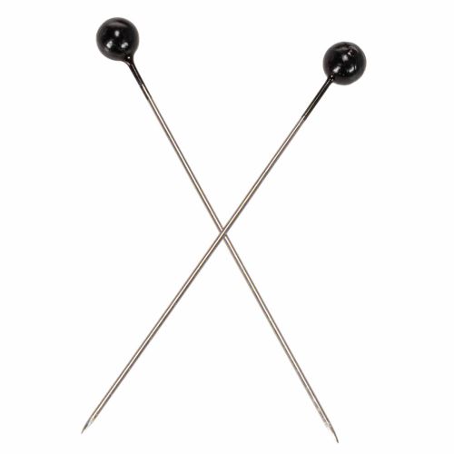 Alfinetes com cabeça de pérola Ø6mm 65mm Preto | Floristik24.pt