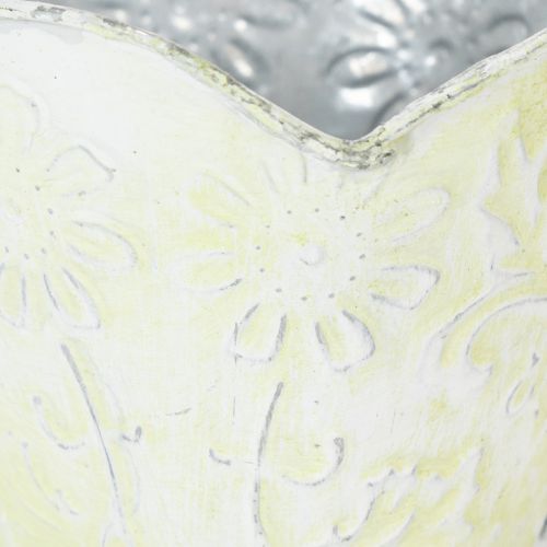 Itens Vaso de plantas, porta-filtro de café decorativo, copo de metal para plantio, decoração com flores verdes e brancas, estilo shabby chic, 11 cm de altura x 11 cm de diâmetro.