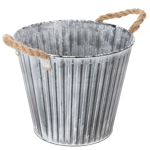 Floristik24 Vaso de plantas, vaso decorativo com alças, vaso de metal para plantio Ø25,5cm