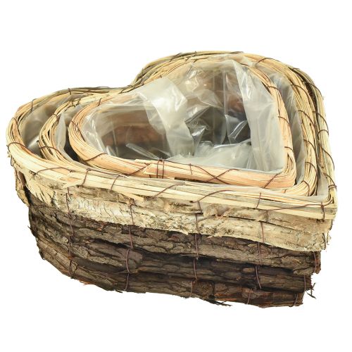 Itens Tigela de planta de madeira com coração de planta 3 cores 30/26/20,5 cm conjunto de 3