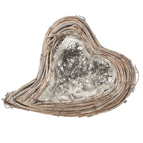 Coração de planta, trepadeira de rattan branca natural, 20cm x 24cm x 6cm comprar | Floristik24.pt