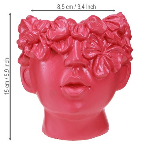 Itens Cabeça de planta Busto de poliresina Plantador Rosa 13,5×13×14cm