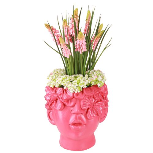 Itens Cabeça de planta Busto de poliresina Plantador Rosa 13,5×13×14cm
