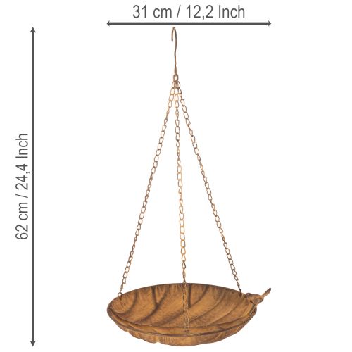 Vaso decorativo suspenso, decoração de jardim, com aparência rústica, Ø31cm, C62cm | Floristik24.pt