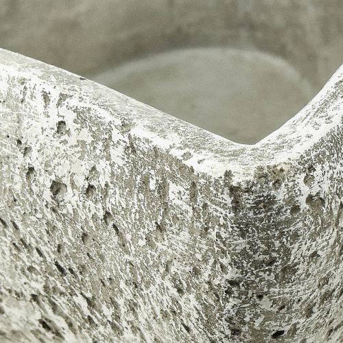 Itens Tigela de planta coração túmulo decoração planta coração cinza branco 18×19cm Alt.7,5cm