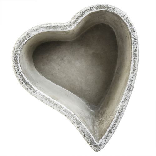 Itens Tigela de planta coração túmulo decoração planta coração cinza branco 18×19cm Alt.7,5cm
