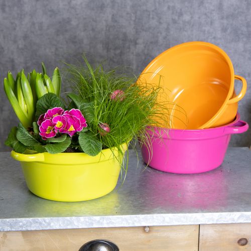 Itens Vaso de metal para plantas, decoração de primavera para sala de estar, 25 cm, conjunto de 3 peças.