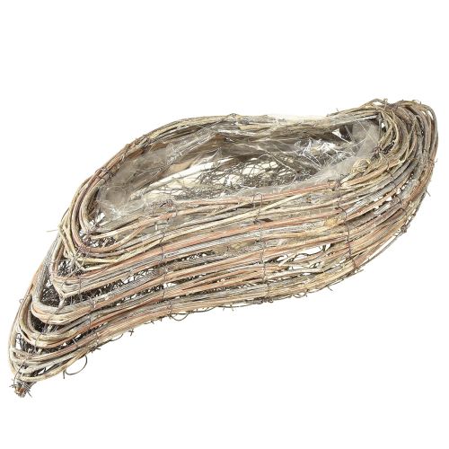 Itens Planta barco planta onda rattan branco natural 45x16cm