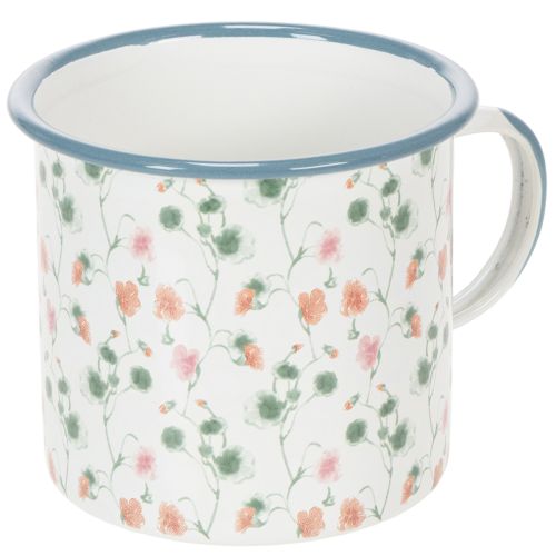 Floristik24 Vaso de plantas esmaltado, copo decorativo com motivos florais, Ø11cm