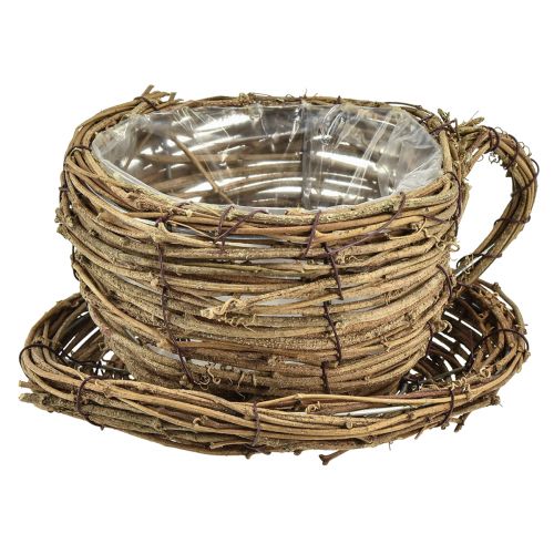 Copo para plantas com prato vaso para plantas videira natural Ø19cm Alt.9cm