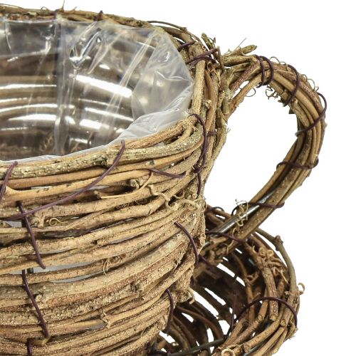 Itens Copo para plantas com prato vaso para plantas videira natural Ø19cm Alt.9cm