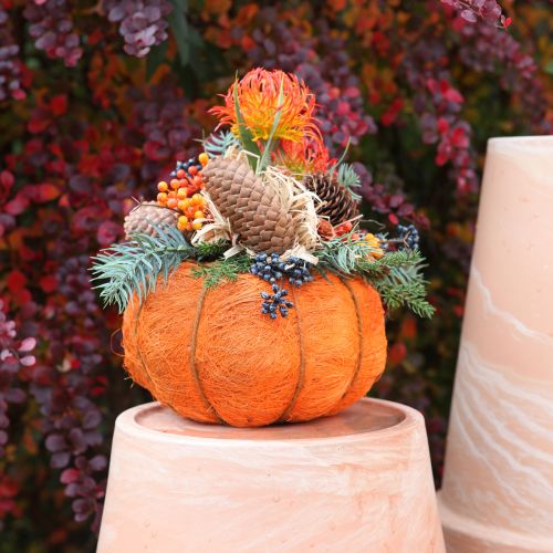 Itens Vaso de abóbora decoração laranja/amarelo-verde sisal Ø21cm H12cm