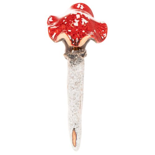 Conjunto de 2 figuras decorativas de cogumelo Amanita muscaria, menina e menino, com rosto, 13 cm. | Floristik24.pt