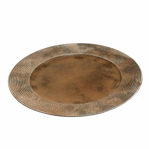 Floristik24 Prato decorativo de plástico com efeito ferrugem Ø33cm