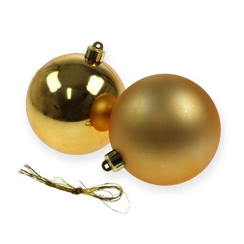 Floristik24 Bolas de árvore de natal de plástico ouro 8cm 6uds