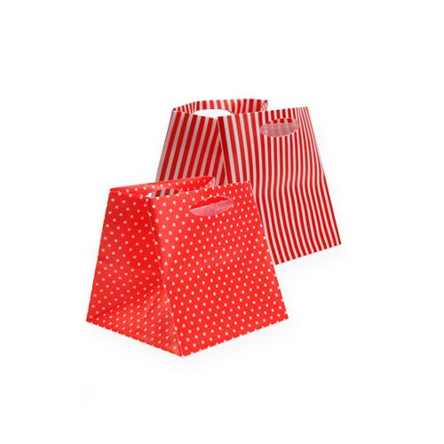 Floristik24 Tipo de saco de plástico vermelho. 6,5 cm x 6,5 cm 12 peças