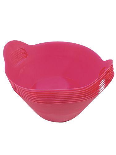 Floristik24 Taças de plástico com alças de Ø27cm 8pcs. cor de rosa