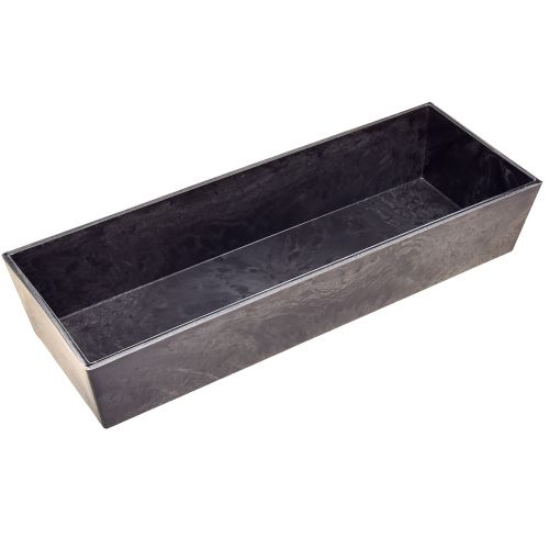 Floristik24 Bandeja de plantio de plástico cinza versátil - retangular, 37 cm - ideal para jardinagem interna e externa - pacote com 4
