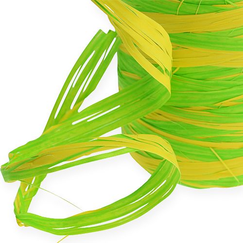Itens Fita de ráfia bicolor verde-amarelo 200m