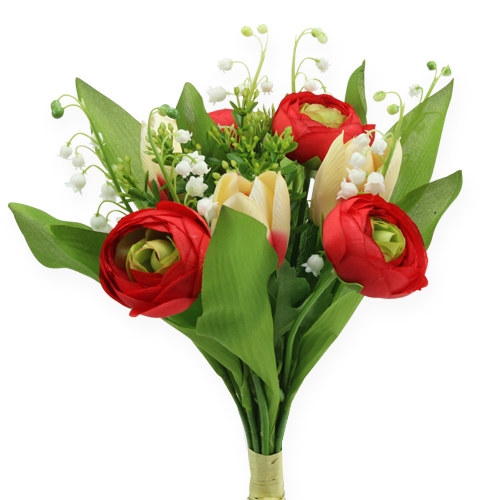 Floristik24 Buquê de ranúnculo, buquê de tulipa, vermelho