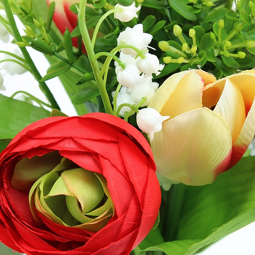 Itens Buquê de ranúnculo, buquê de tulipa, vermelho