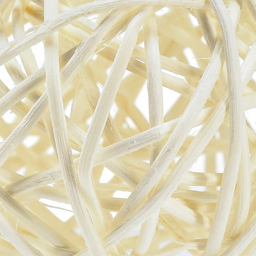 Bolas decorativas de mesa em rattan branqueado, rattan cor creme, Ø5cm, 24 peças | Floristik24.pt
