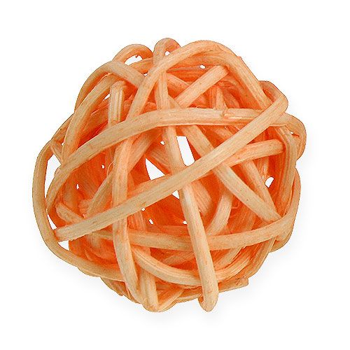 Itens Bola de rattan laranja, damasco, branqueada 72pcs