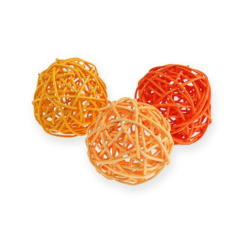 Bolas de vime Ø4,5 cm laranja sortidas 30 unidades