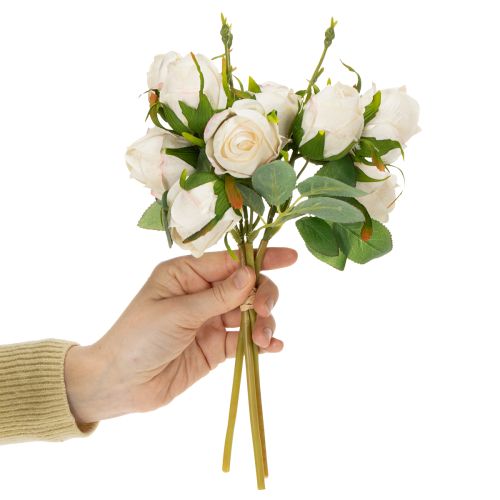 Itens Buquê de rosas artificiais para decoração de mesa elegante, 31 cm, 3 peças.