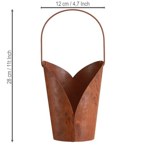 Itens Coração decorativo em metal enferrujado com alça para pendurar, 12 x 15,5 cm, 2 peças