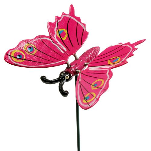 Floristik24 Borboleta no palito 8cm Rosa