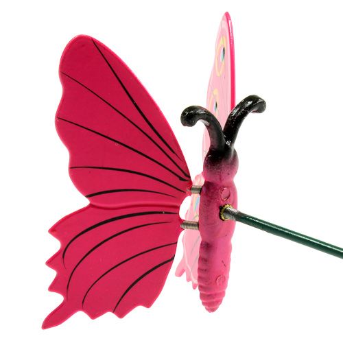 Floristik24 Borboleta no palito 8cm Rosa