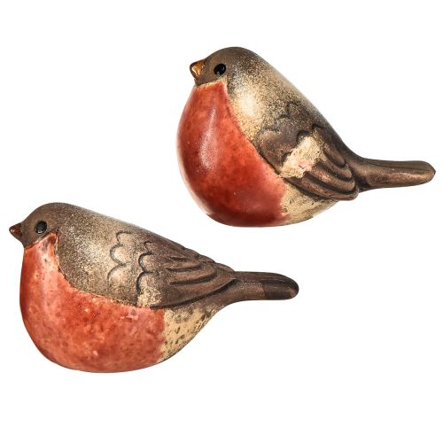 Itens Estatuetas de Robin de cerâmica - tons vermelhos e naturais, 5,4 cm - perfeitas para jardim e casa - pacote com 4