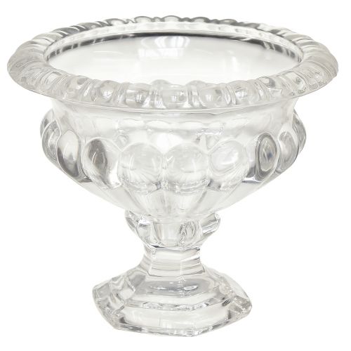 Itens Tigela de vidro clássica com base em design vintage – Transparente, Ø13cm x 11 cm – Uso versátil para decoração de troféus