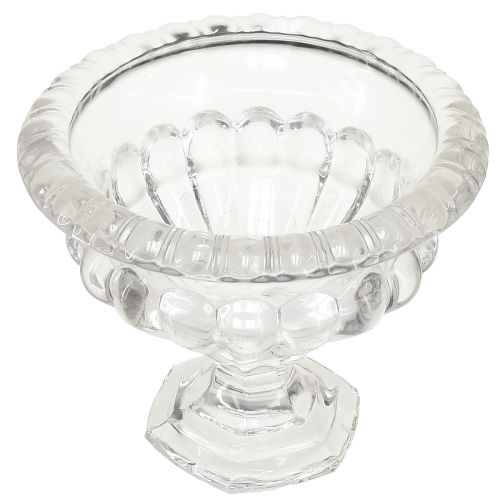 Itens Tigela de vidro clássica com base em design vintage – Transparente, Ø13cm x 11 cm – Uso versátil para decoração de troféus