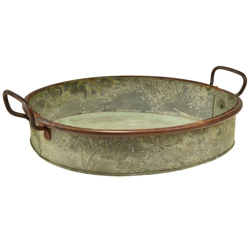 Itens Tigela oval de metal com alça de bandeja ferrugem 46/52cm conjunto de 2