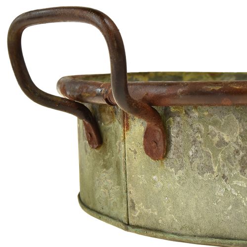 Itens Tigela oval de metal com alça de bandeja ferrugem 46/52cm conjunto de 2
