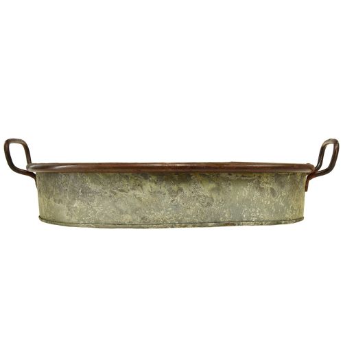 Itens Tigela oval de metal com alça de bandeja ferrugem 46/52cm conjunto de 2