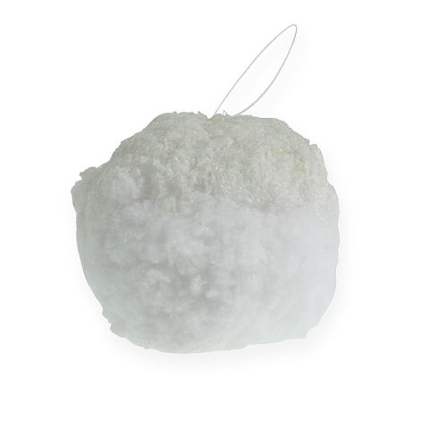 Floristik24 Bola de neve com glitter, branca 14cm