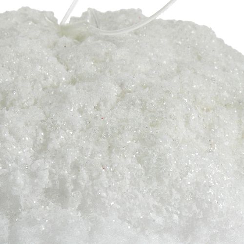 Floristik24 Bola de neve com glitter, branca 14cm