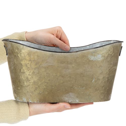 Itens Conjunto de vasos e floreiras para plantas, cor cobre/branco, C32,5cm/36,5cm/41,5cm