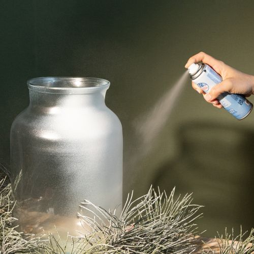Spray de neve prateado com glitter para janelas e decoração de inverno, 150ml | Floristik24.pt