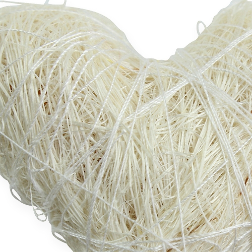 Floristik24 Coração de sisal em vara 6cm branco 36pcs
