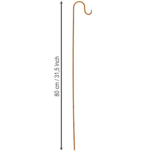 Itens Vara com gancho, decoração de jardim em metal cor ferrugem, 80 cm de altura, 3 peças