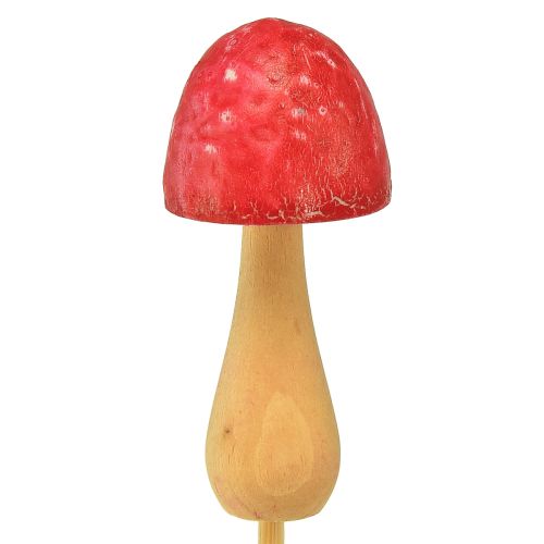 Itens Tampão de flor cogumelo decorativo de madeira vermelho Ø2,5cm 8 peças