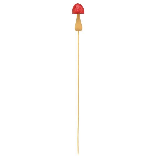 Itens Tampão de flor cogumelo decorativo de madeira vermelho Ø2,5cm 8 peças