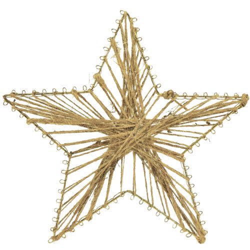 Itens Estrela embrulhada em juta decoração de Natal rústica 20 cm 4 unidades
