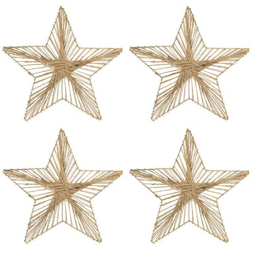 Itens Poinsétia rústica natural de juta estrela 30 cm 4 unidades